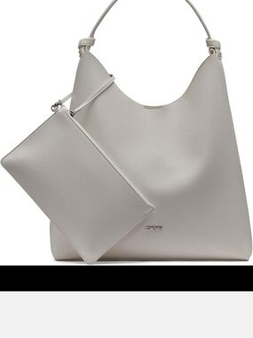 DKNY Pebbled Hobo Tote with Matching Removable Wristlet Marshmellow Brand New